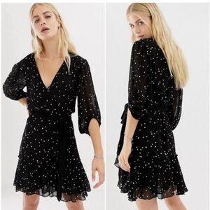 All Saints Black and White Mini Dress